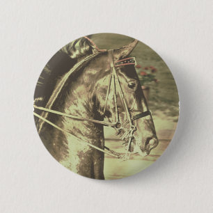 Badge Rond 5 Cm Cru de Faux de Saddlebred d'Américain
