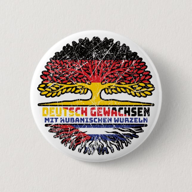 Badge Rond 5 Cm Cuba Allemand Baum Racine (Devant)