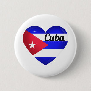 Badge Rond 5 Cm Cuba Heart Flag