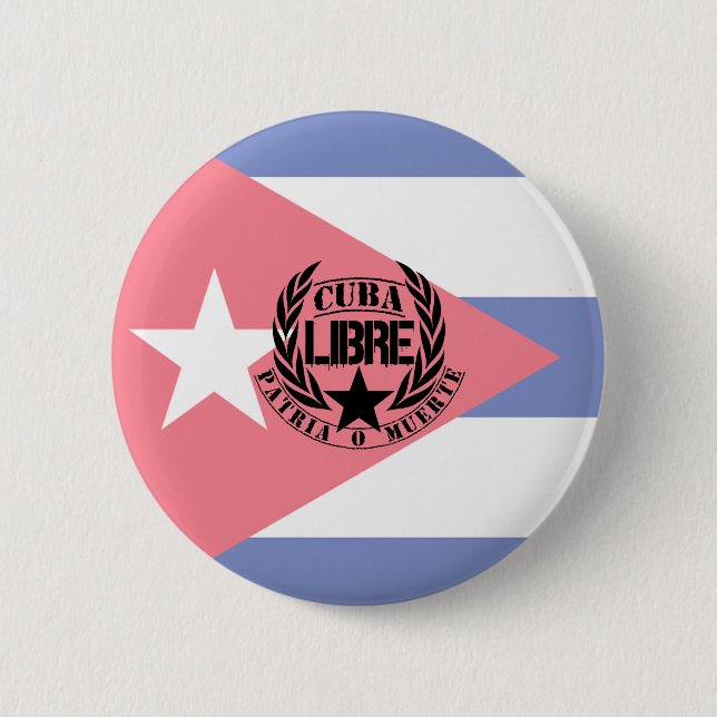 Badge Rond 5 Cm Cuba Libre Motto Laurels (Devant)