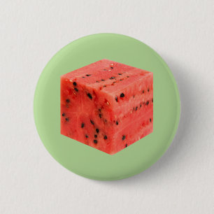 Badge Rond 5 Cm Cube d'origine frais de pastèque rouge sucrée