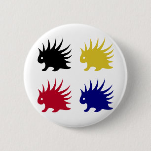 Badge Rond 5 Cm Cube en bouton de porc-épic