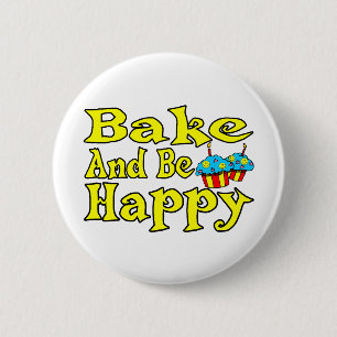 Badge Rond 5 Cm Cuire Et Être Heureux