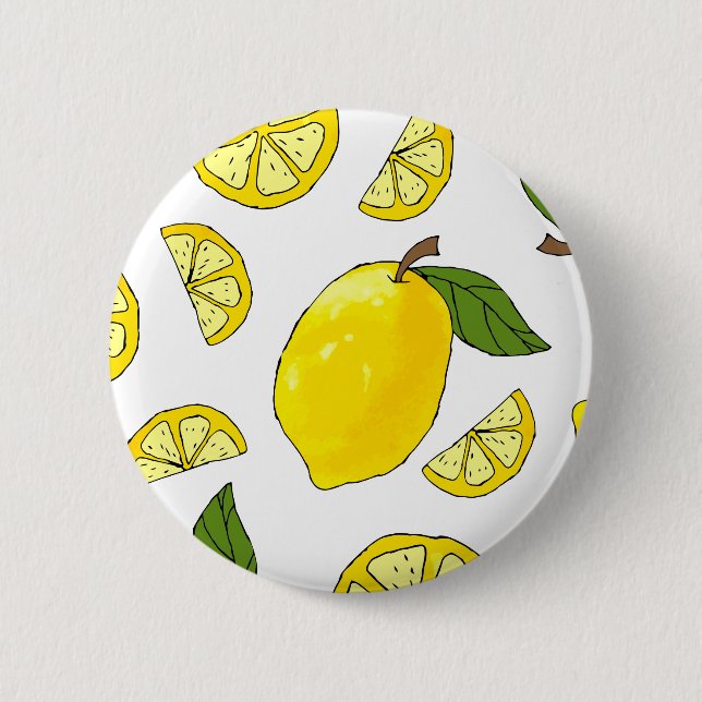 Badge Rond 5 Cm Cuisine Motif citron Oeuvre d'art Fruit Motif citr (Devant)