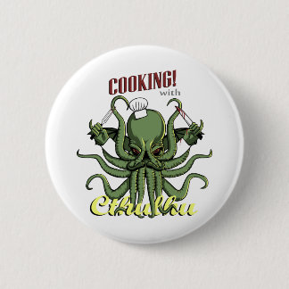 Badge Rond 5 Cm Cuisson avec Cthulhu