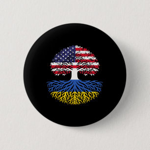 Badge Rond 5 Cm Cultivé en Amérique, Racines Ukrainiennes