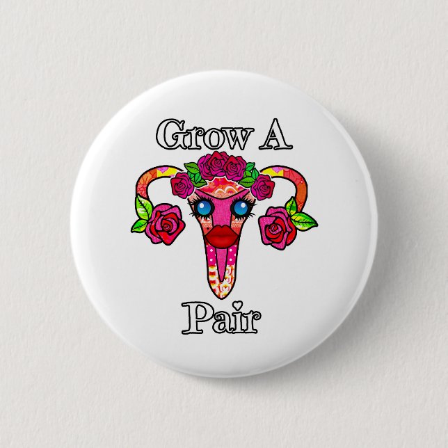 Badge Rond 5 Cm Cultiver une paire Cuterus Kawaii Uterus (Devant)