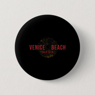 Badge Rond 5 Cm Culturisme Venice Beach Californie Haltérophilie