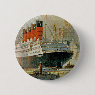 Badge Rond 5 Cm Cunarder à New York