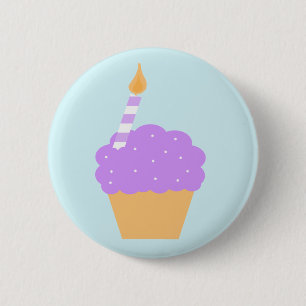 Badge Rond 5 Cm Cupcake mauve