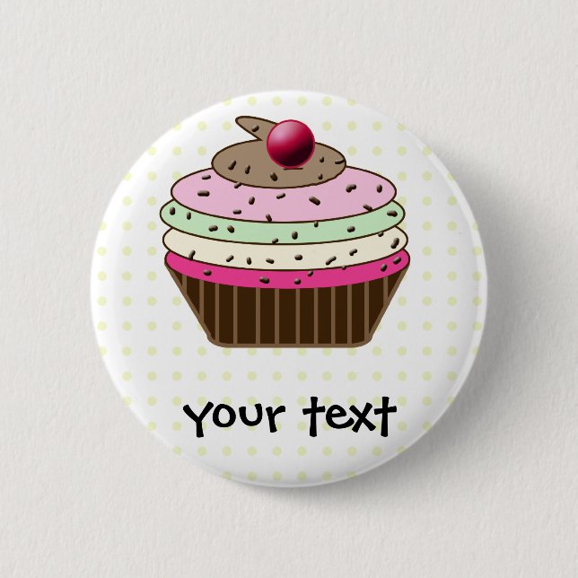 Badge Rond 5 Cm Cupcake sucré (Devant)