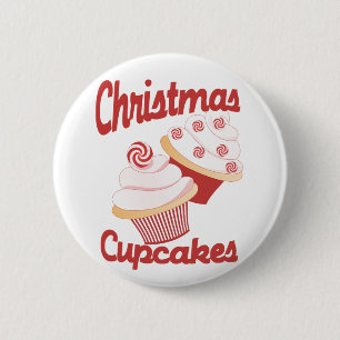 Badge Rond 5 Cm Cupcakes de Noël