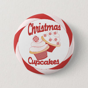 Badge Rond 5 Cm Cupcakes de Noël