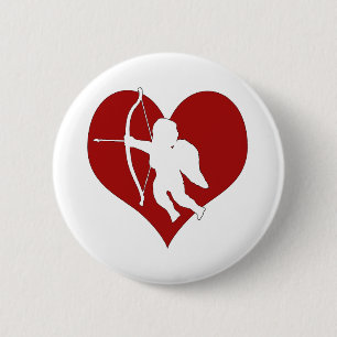Badge Rond 5 Cm Cupidé dans un coeur