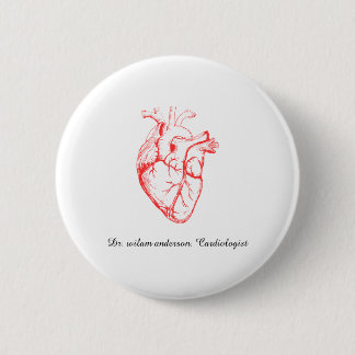 Badge Rond 5 Cm Custom Cardiologist Heart Anatomy Art