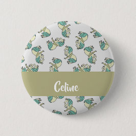 Badge Rond 5 Cm Custom name cute horses pattern