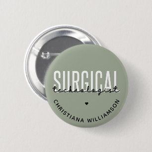 Badge Rond 5 Cm Custom Name Surgical Technologist Med Surg Tech