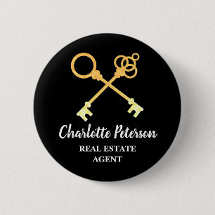 Badge Rond 5 Cm Custom Name Tag Real Estate Agent Promotional 