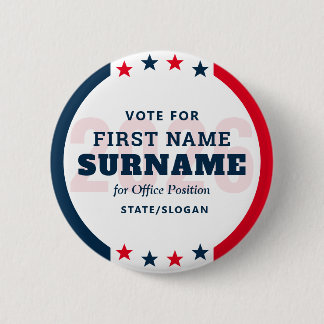 Badge Rond 5 Cm Custom Political Election Campaign Candidate Name
