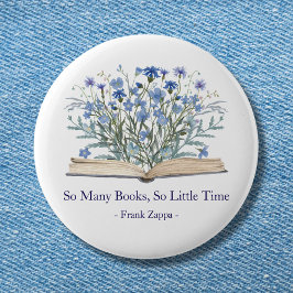 Badge Rond 5 Cm Custom Quote Blue Wildflowers Grow From Book
