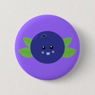 Badge Rond 5 Cm Cute Blueberry