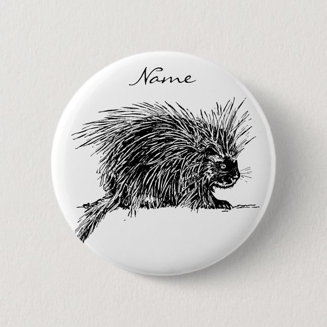 Badge Rond 5 Cm Cute Bristly Hedgehog Thunder_Cove (Devant)