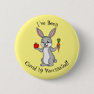 Badge Rond 5 Cm Cute bunny rabbit with vegetables