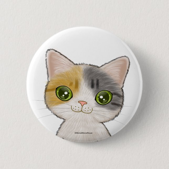 Badge Rond 5 Cm Cute Cat Clico (Devant)