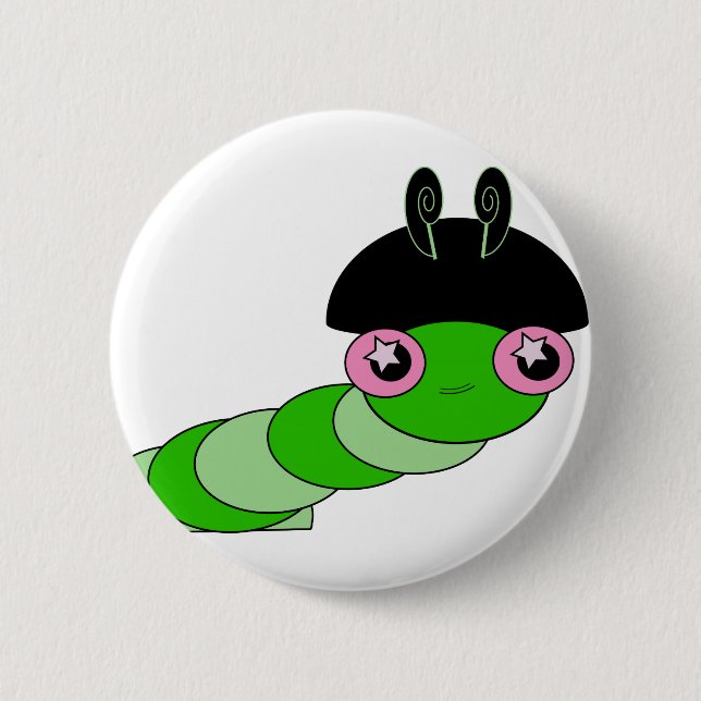 Badge Rond 5 Cm Cute Caterpillar (Devant)