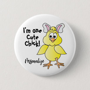 Badge Rond 5 Cm Cute Chick - Expressions amusantes