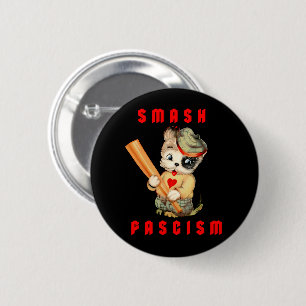Badge Rond 5 Cm Cute Chiot Rétro - Fascisme Smash