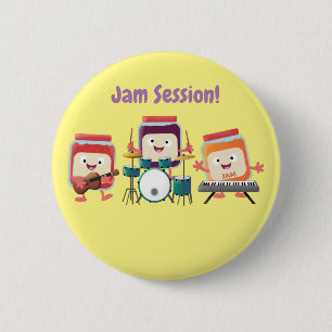 Badge Rond 5 Cm Cute confiture session dessin animé musicien humo