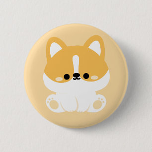 Badge Rond 5 Cm Cute Corgi