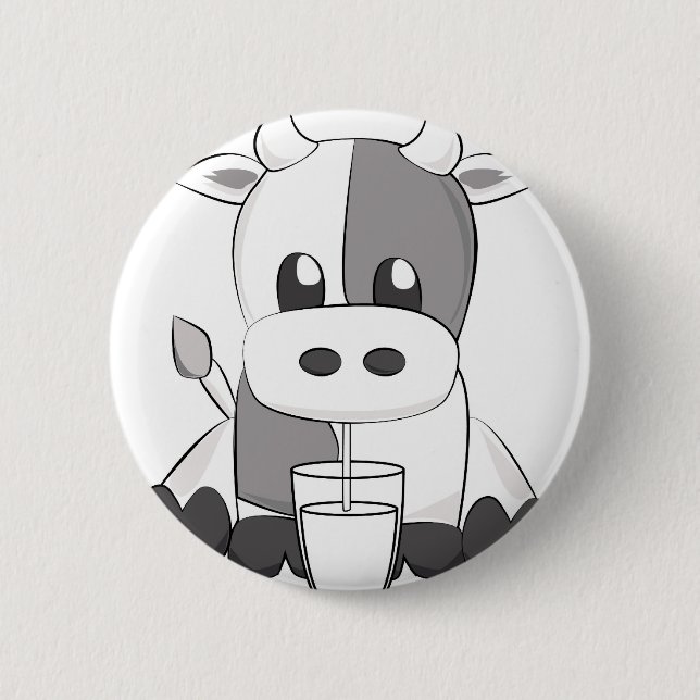 Badge Rond 5 Cm Cute cow - Vaquinha caressant (Devant)