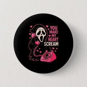 Badge Rond 5 Cm Cute Creepy Horror Make My Heart Scream Saint-Vale