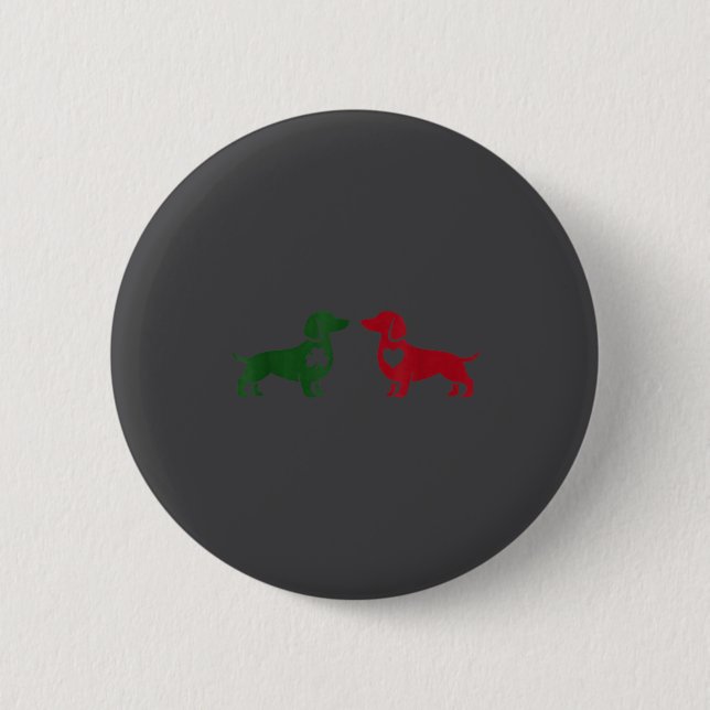 Badge Rond 5 Cm Cute Dachshund Valentines Patrick's Day Lover Dog  (Devant)