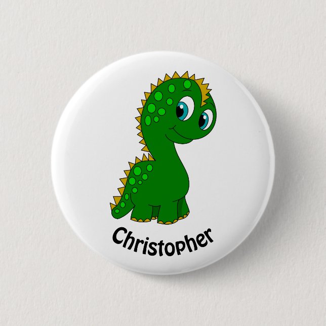Badge Rond 5 Cm Cute Dinosaur Personnalisé (Devant)