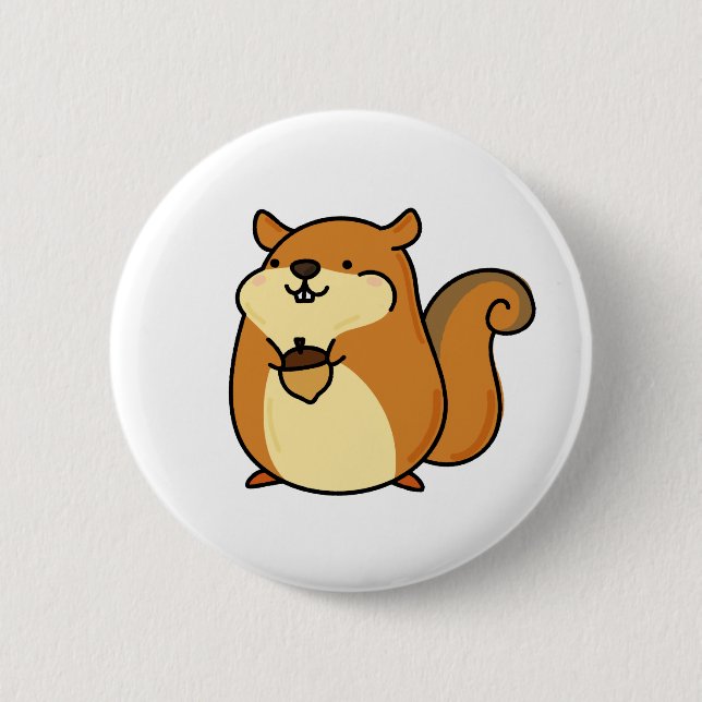 Badge Rond 5 Cm Cute écureuil Kawaii (Devant)
