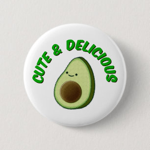 Badge Rond 5 Cm Cute Et Délicieux Avocado