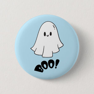 Badge Rond 5 Cm Cute Fantôme bleu Halloween Éffrayant un