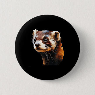 Badge Rond 5 Cm Cute Ferret Face