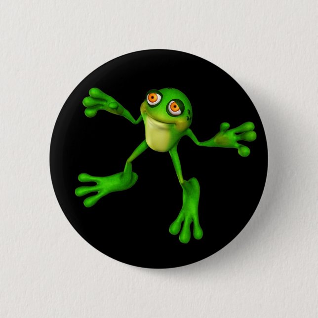 Badge Rond 5 Cm Cute Froggy verte (Devant)