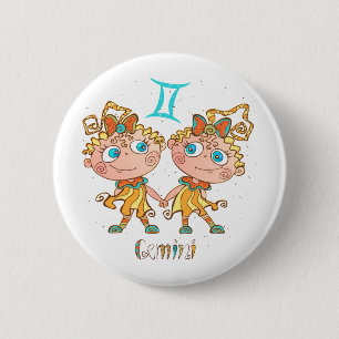 Badge Rond 5 Cm Cute Gemini Twins