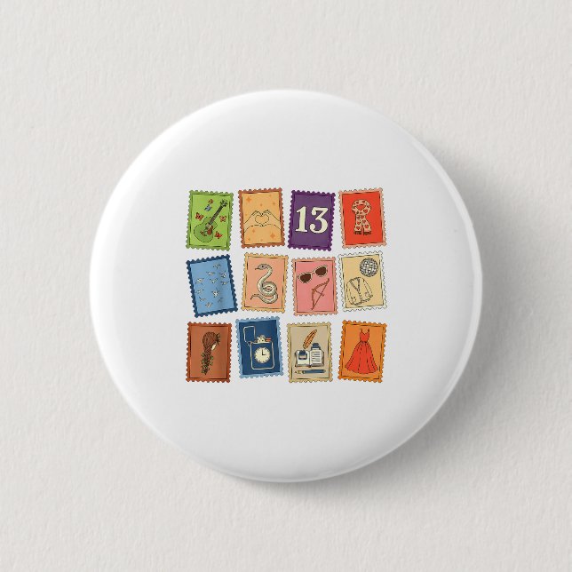 Badge Rond 5 Cm Cute Girly Christmas Pajama Music Album Stamp Aest (Devant)