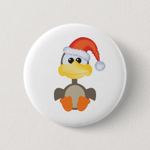 Badge Rond 5 Cm Cute Goofkins Xmas goose père Noël