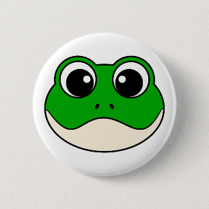 Badge Rond 5 Cm Cute grenouille souriante