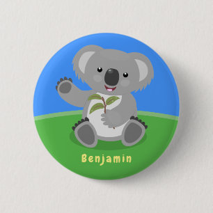 Badge Rond 5 Cm Cute happy koala waving cartoon illustration