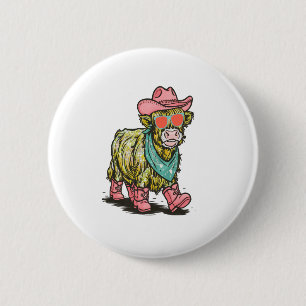 Badge Rond 5 Cm Cute Highland Cow Png, Ouest