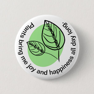 Badge Rond 5 Cm Cute Houseplant Botanique Soin pour Plante
