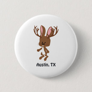 Badge Rond 5 Cm Cute Jackalope - Austin, Texas